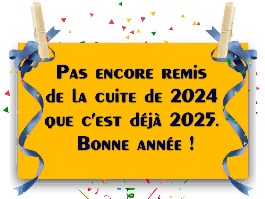 Image drôle Pas encore remis de la cuite de 2024 que c’est déjà 2025