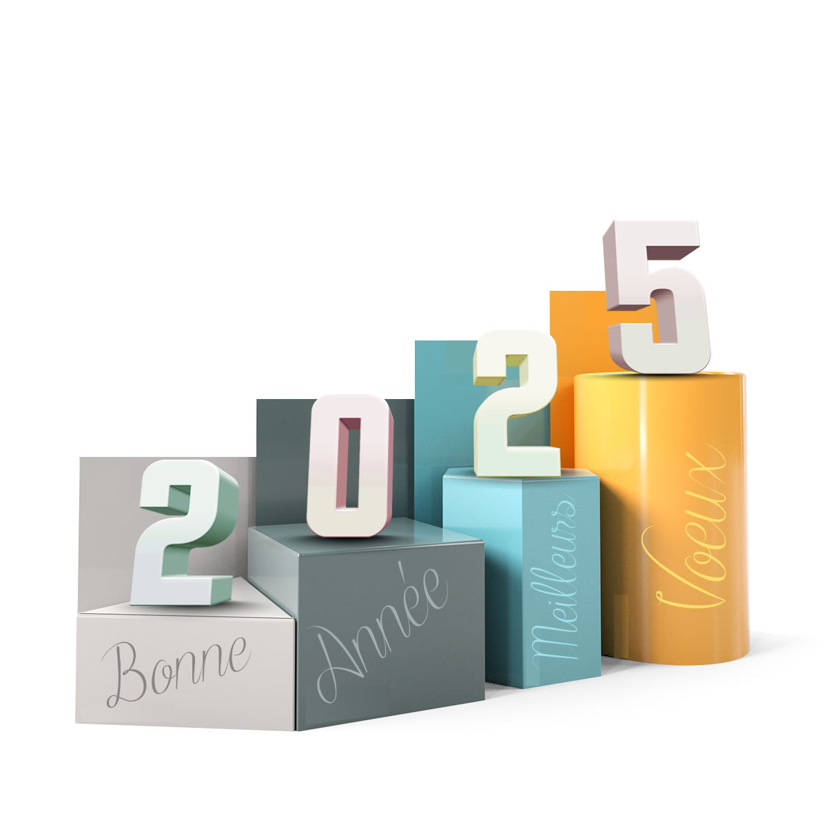 image avec texte Bonne Année Meilleurs Voeux et 2026 en 3D