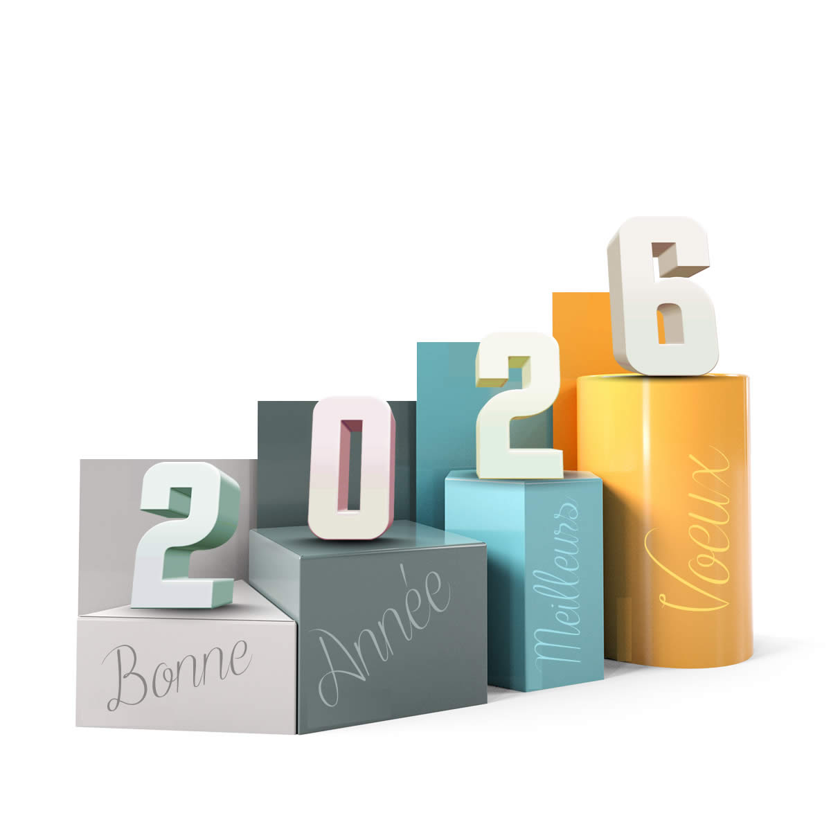 image avec texte Bonne Année Meilleurs Voeux et 2027 en 3D