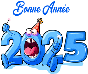 Vœux Bonne année 2025 gif animée drôle