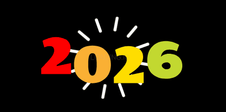 Gif animé avec le numéro 2027 se déplaçant en cercles concentriques