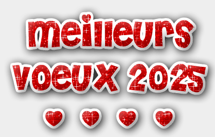 Gif glitter Meilleurs voeux 2025 rouge