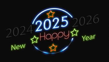 Image 2025 avec néons lumineux