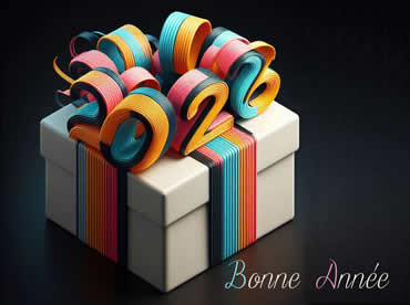 image bonne année 2026 avec cadeau