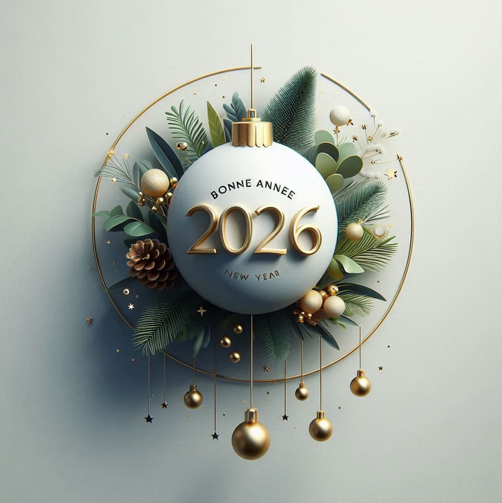 carte de voeux de Nouvel An 2026 belle, joyeuse et élégante