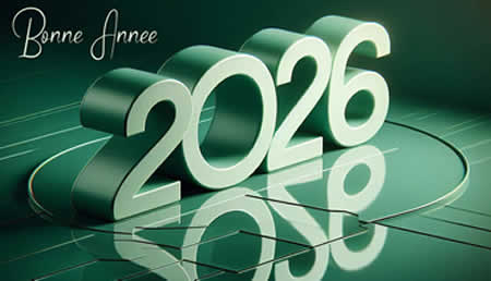 image bonne année 2026 vert 3d
