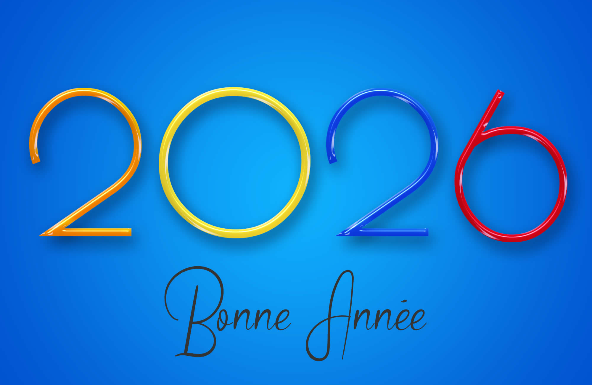 carte de voeux de Nouvel An 2026 belle, joyeuse et élégante
