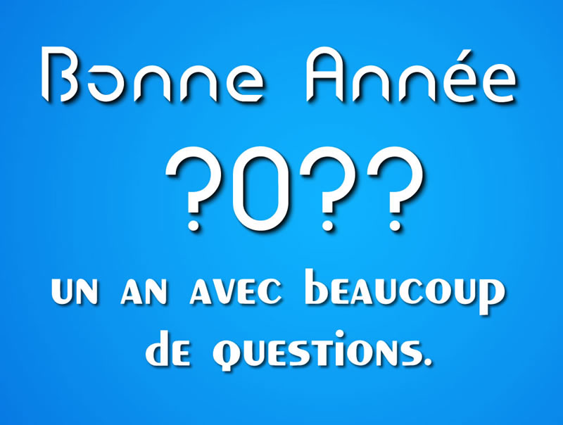 image avec 2027 composée de nombreux points d'interrogation, il y a beaucoup d'inconnues pour cette nouvelle année