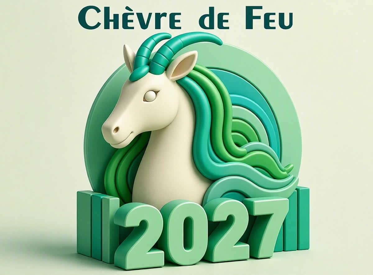 Image Bonne Année 2027 chinois année du Chèvre de Feu