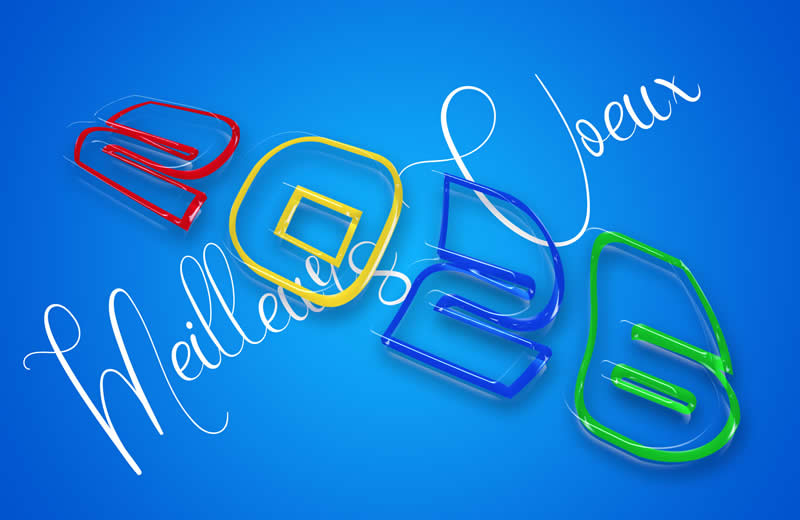 image meilleurs voeux 2026 multicolore