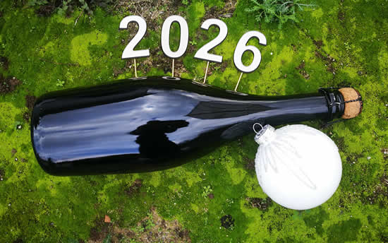 bouteille de champagne avec 2026