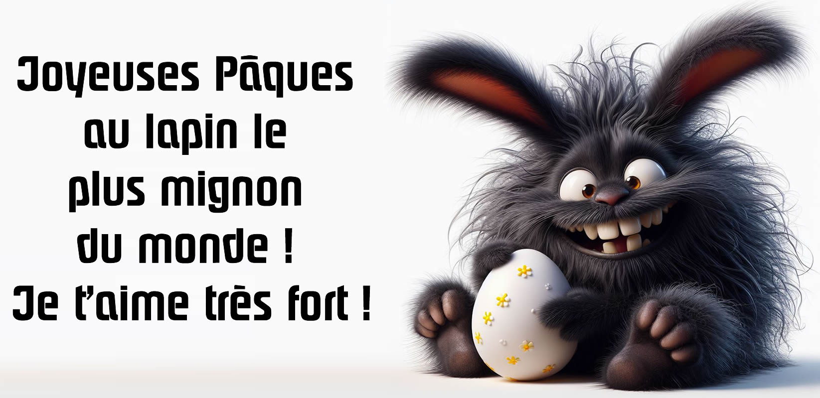 image Joyeuses Pâques au lapin le plus mignon du monde ! Je t’aime très fort !