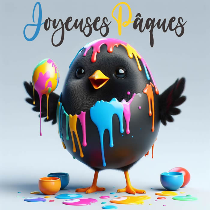 Image mignonne avec poussin noir
